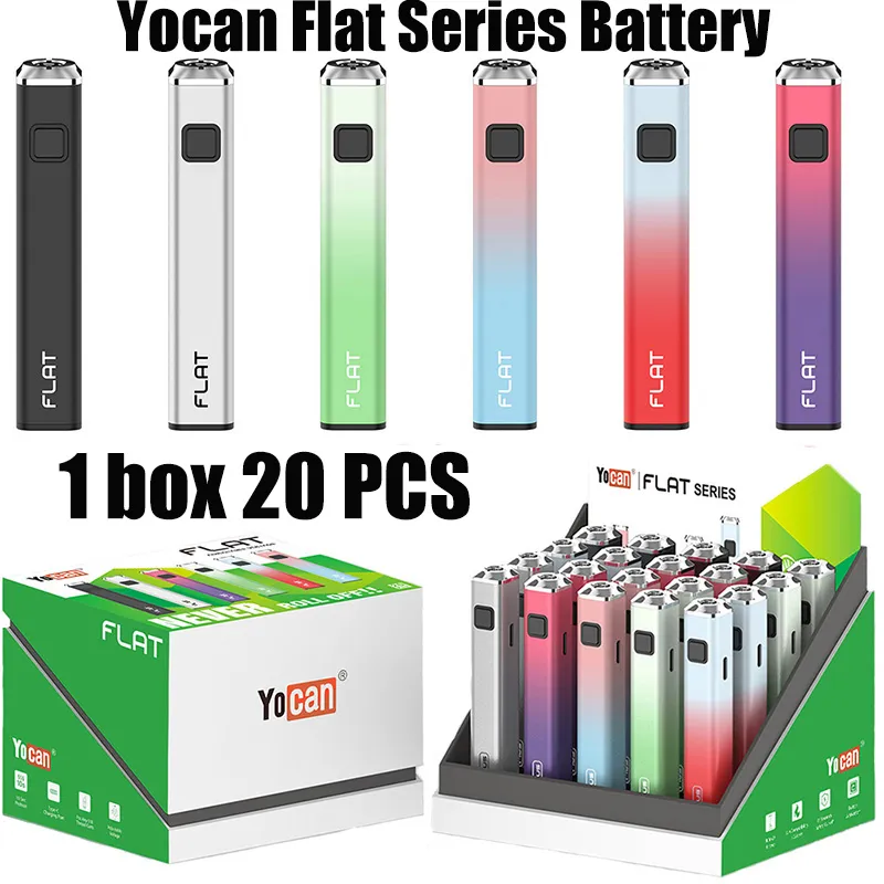 Original Yocan Flat Slim Mini Plus Akku 350 mah 400 mah 650 mah 900 mah Vorheizen Einstellbare Spannung 6 Farben für 510 Gewinde