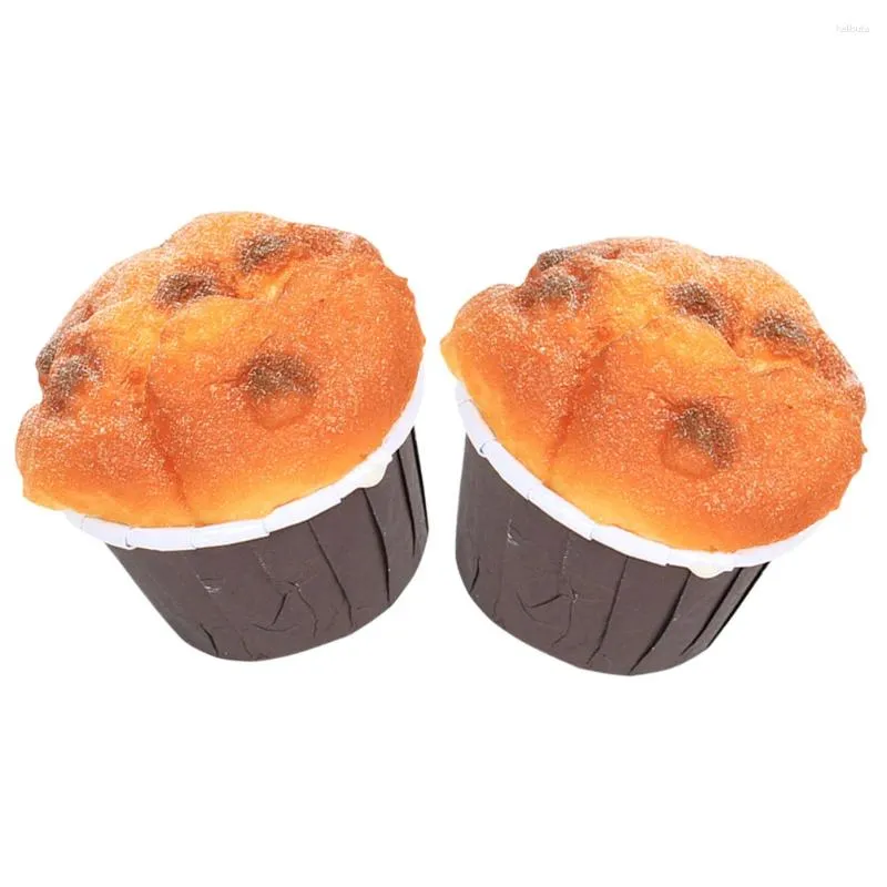 Party Decoration 2 PCS Simulation Cake Model Fake Food Artificial Cupcake Home Decor Paper Decorative Shop Accessory