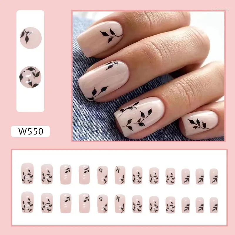 GetUSCart- Foccna French Fake Nails Tips Square Press on Nails Pink Women's  False Nails Daily Wear Artificail Nails for Nail Art Manicure Decoration  (White)