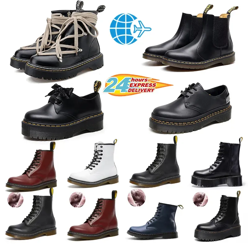 2023 Doc Martens Designer Sapatos Mulheres Botas Bota Chunky Boot Couro Tornozelo Moda Anti-Designer Plataforma Veneta Botas Chelsea Botas Inverno Tamanho 35-45