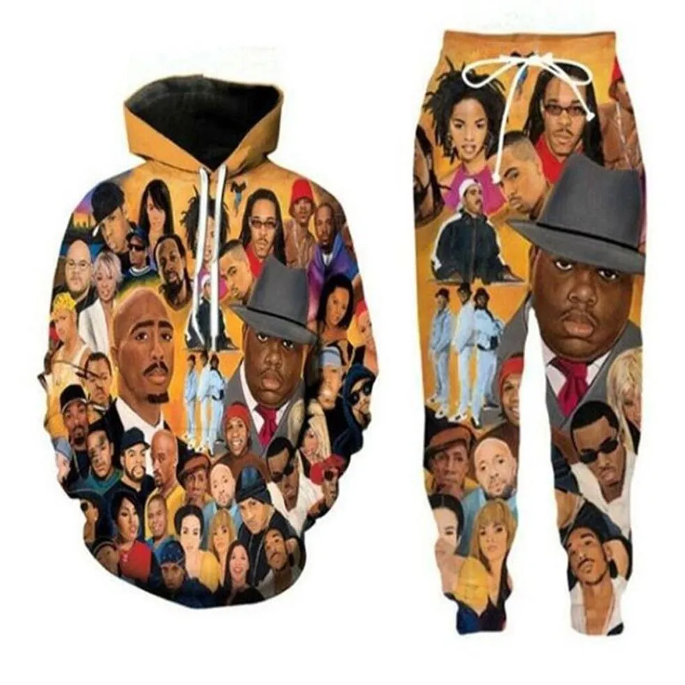 New Men Womens 90s Old School Funny 3D Print Fashion Tracksuits Hip Hop Pants Hoodies F04264G