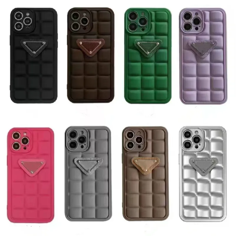 Handyhülle Designer iPhone Hülle für iPhone 15 Pro Max Hüllen Apple iPhone 14 Pro Max 13 12 11 Pro 14 PLUS X XR XSMax Marke 3D Block Dreieck P Handyhüllen Abdeckung