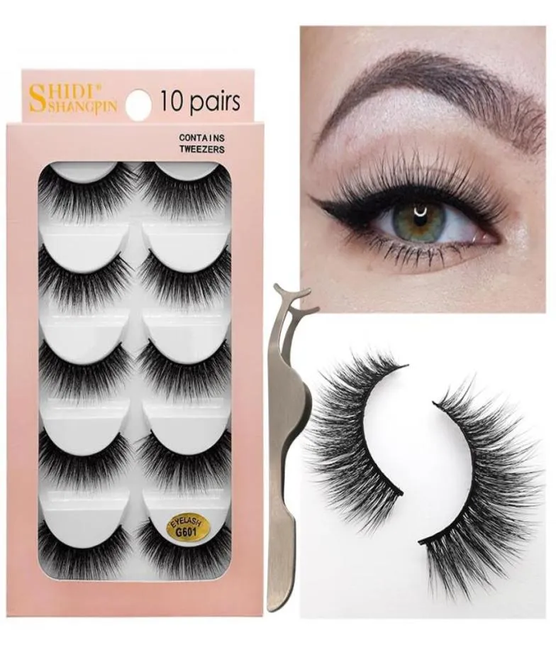 Le kit de faux cils en cheveux de vison 3D contient des pinces à épiler faites à la main, cils naturels longs et doux réutilisables, cils de vison 3D à bande complète9154353