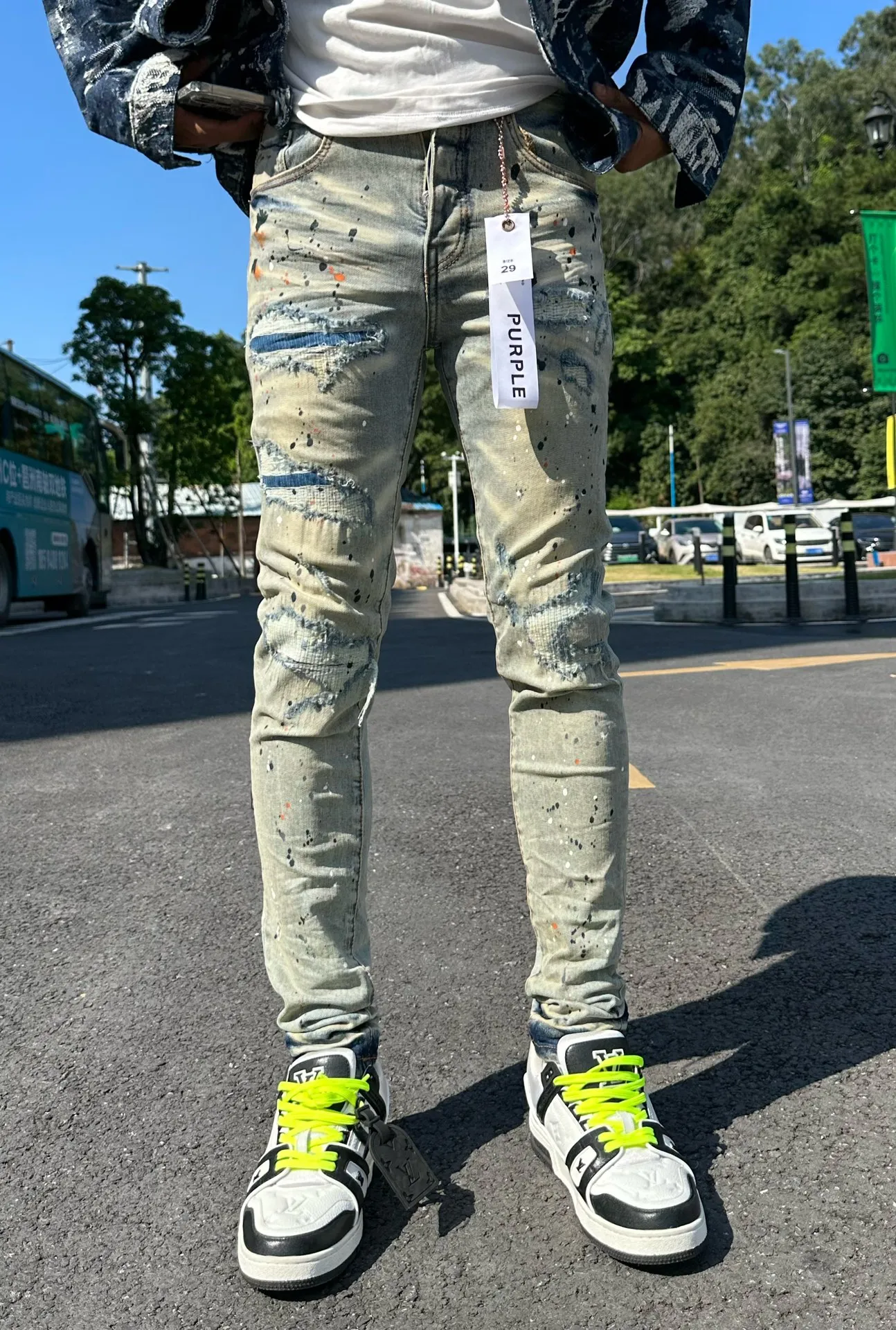 Jeans viola jeans da uomo Jeans firmati Jeans skinny da uomo denim di design di lusso Pantalone da motociclista strappato invecchiato nero blu jeans slim fit da moto