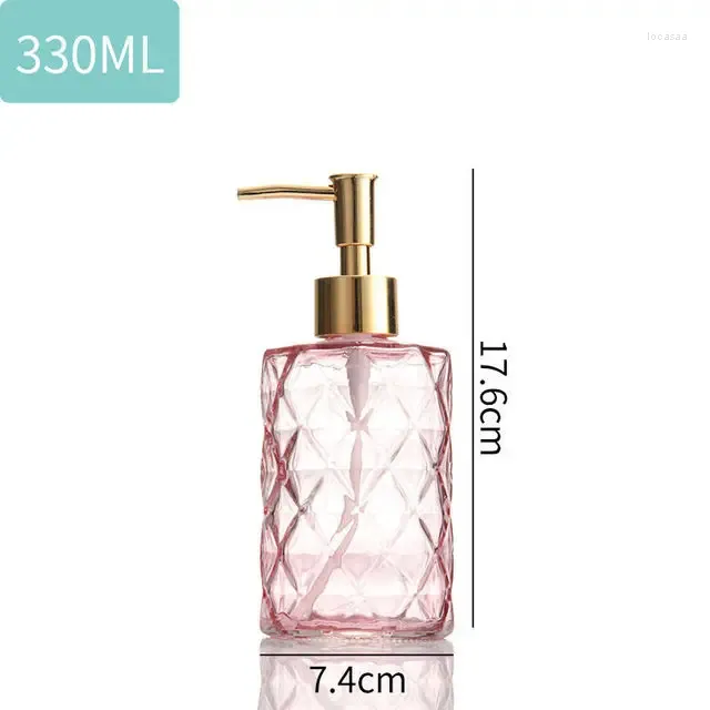 Dispensador de jabón líquido Manual de vidrio Premium con bomba de acero inoxidable, mano recargable para baño y cocina
