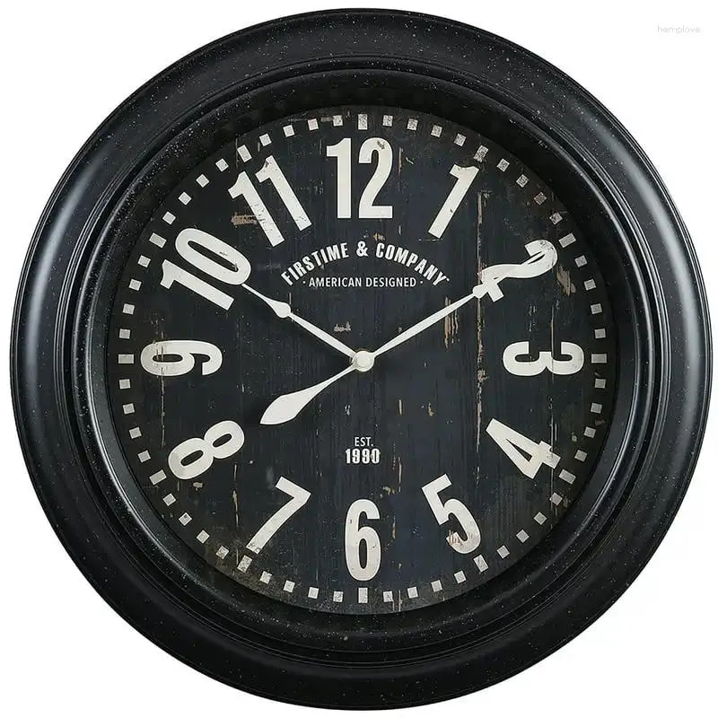 Wall Clocks Co. Black Rawley Clock Farmhouse Analog 15,5 x 1,875 i