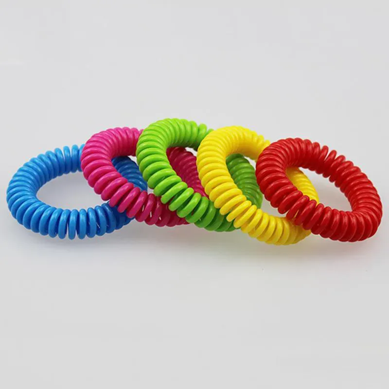 Mosquito Repellent control Bracelet Elastic Coil Spiral Hand Wrist Band Telephone Ring Chain Anti-mosquito Bracelets Pest Control