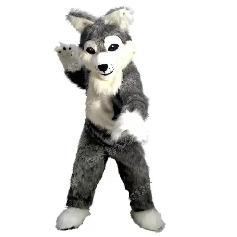 Christmas Long Grey Wolf Mascot Fantas