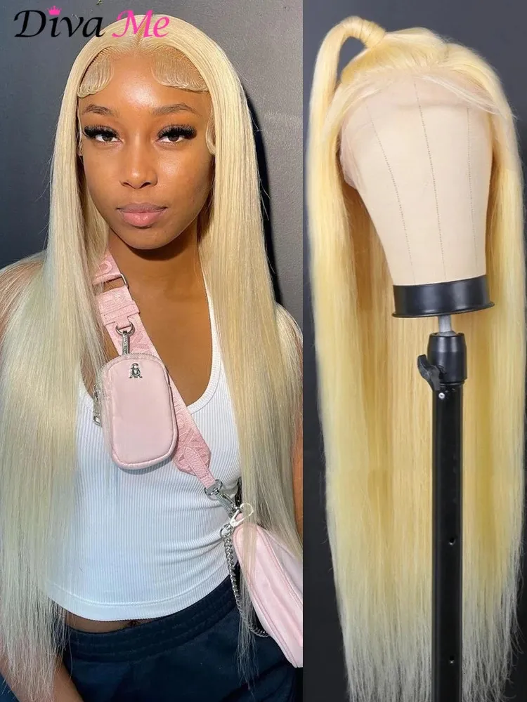 Perruques synthétiques 613 HD Lace Frontal Wig 13x4 13x6 360 Full Transparent Honey Blonde Brésilien Droit Avant Cheveux Humains pour Femmes 231027