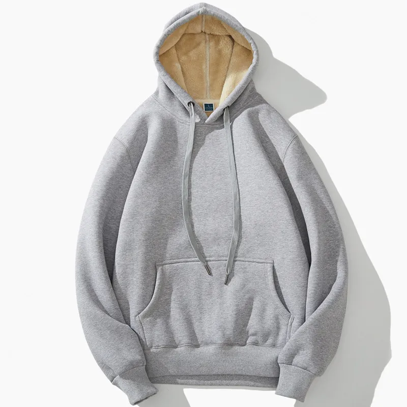 Sweatehirts Hoodies Erkekler için Kadınlar Kuzu Kürk Kapşonlu Kapşonlu Üstler Sıcak Kış Paltolar Sonbahar Giysileri Toptan Artı Beden Giysileri