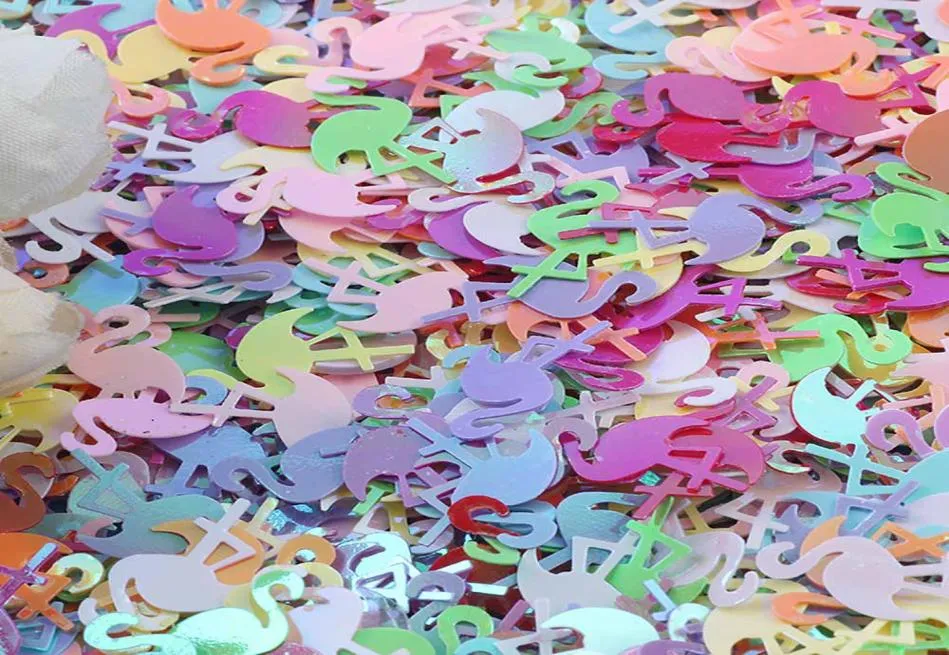 15gpack flamingo confetti med 15 mm lysande paljetter för baby shower födelsedagsfest väska tillbehör handarbete diy bord spridning dec5100663