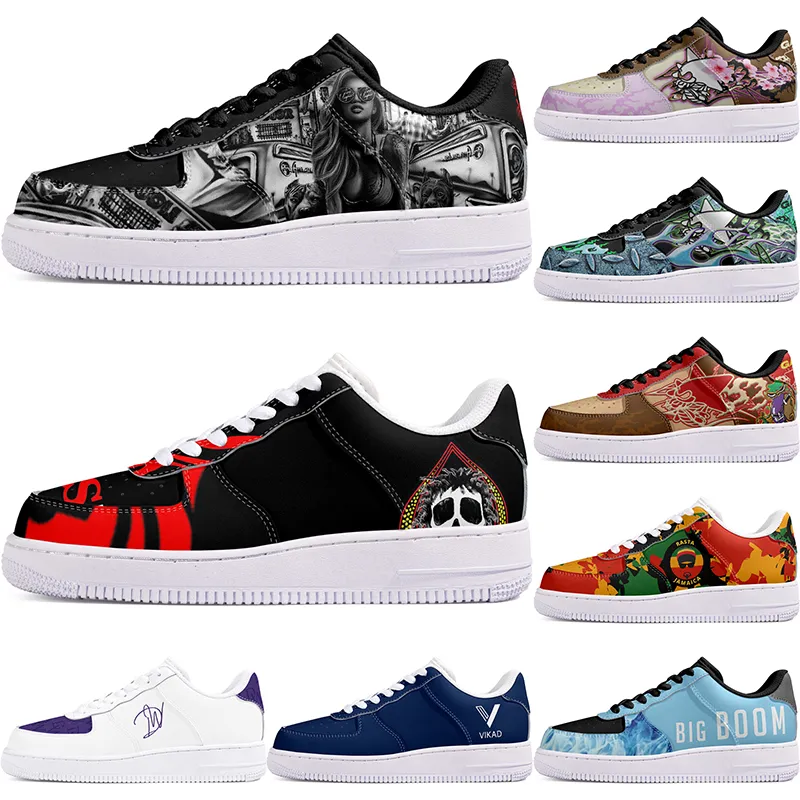 DIY-schoenen winter modieus mooi herfst heren vrijetijdsschoenen één voor heren dames platform casual sneakers klassiek wit zwart cartoon graffiti trainers sport 28715