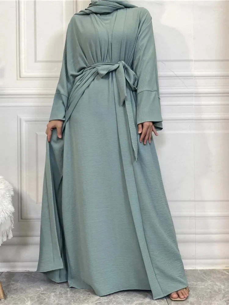 Vêtements ethniques Maroc Robe de soirée Femmes musulmanes Abaya Ensemble 2 pièces sans manches Prière ouverte Caftan Dubaï Turquie Longue Robes Largo