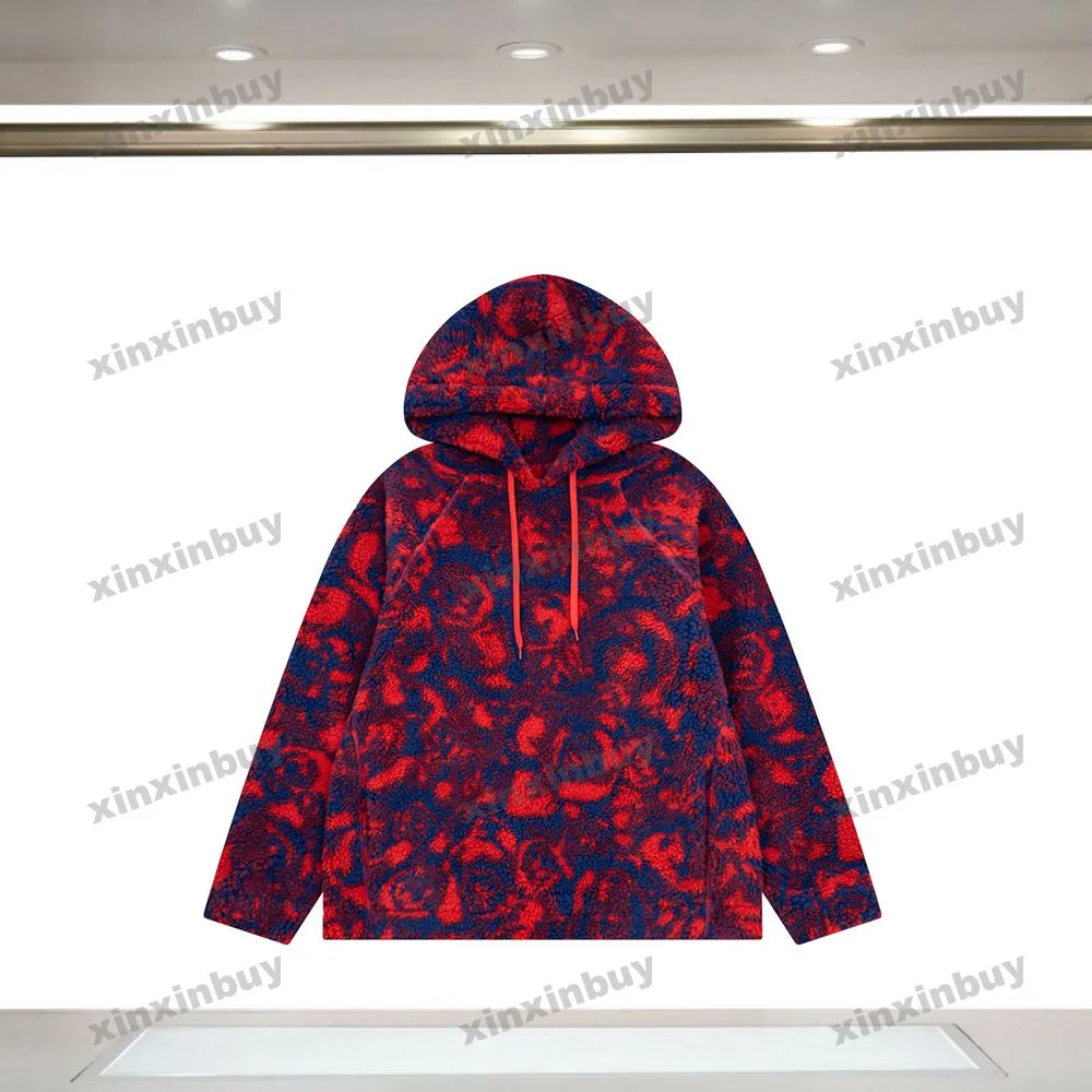 Xinxinbuy Hommes Designer Manteau Veste Paris Fleurs Tissu en Peluche à Carreaux Manches Longues Femmes Bleu Noir XS-XL