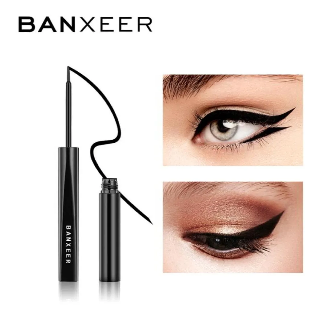 Banxeer Eyeliner 2 Brush Head Eye Makeup Wodoodporny czarny płynny eyeliner długopis makijaż urody oka ołówek kosmetyczny 1144980