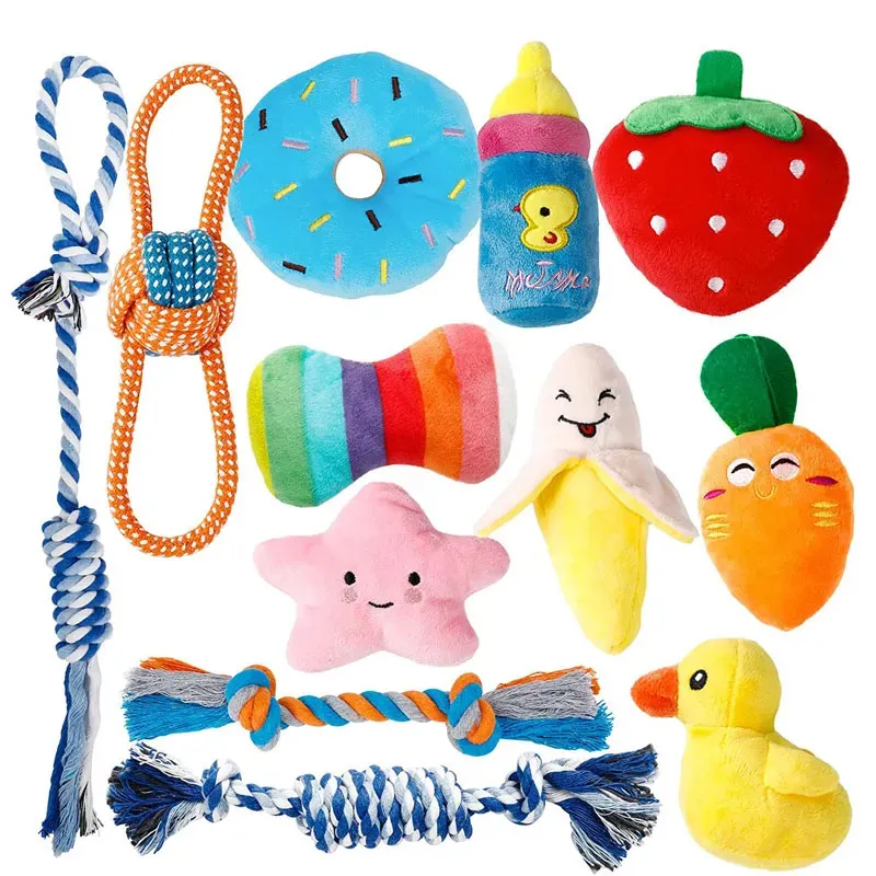 Dog Toys Chews 12Pcs/Lot Large Dog Toy Sets Chew Rope Toys for Dog Chewing Toy for Dog Outdoor Teeth Clean Toy for Big Dogs Juguete Para Perros 231030