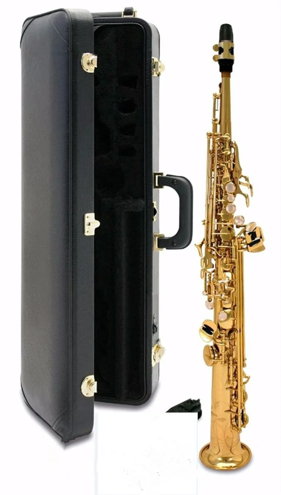 Новый сопрано-саксофон S901 B Flat, высококачественные музыкальные инструменты, профессиональный саксофон из золотой латуни с аксессуарами в футляре