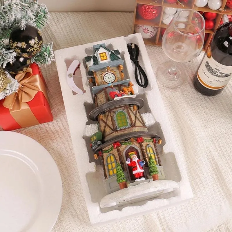 Figurine decorative Carillon girevole dipinto a mano Regalo di compleanno/Natale Decorazioni natalizie perfette per bambini/collezionisti Y5GB