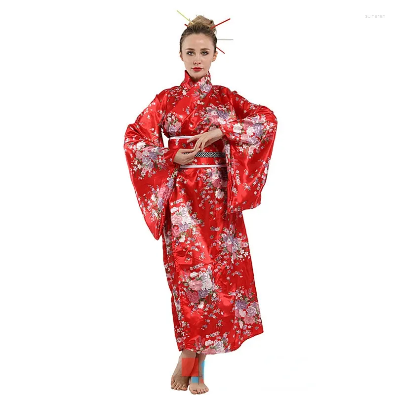 Vêtements ethniques Japonais Tentation Kimono Costumes de scène Halloween Cosplay Party Uniformes féminins adultes