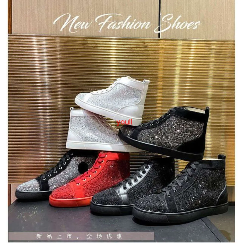 Luxury Platform Sneakers: Red Bottom High Top Shoes, Genuine