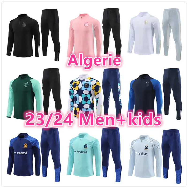 2023 2024 Maillot Algerie Football Tracksuit Mężczyźni i dzieci Om Marsylia 23 24 Algieria piłka nożna dres świąteczny Algerie Training Suit Stopa przetrwania