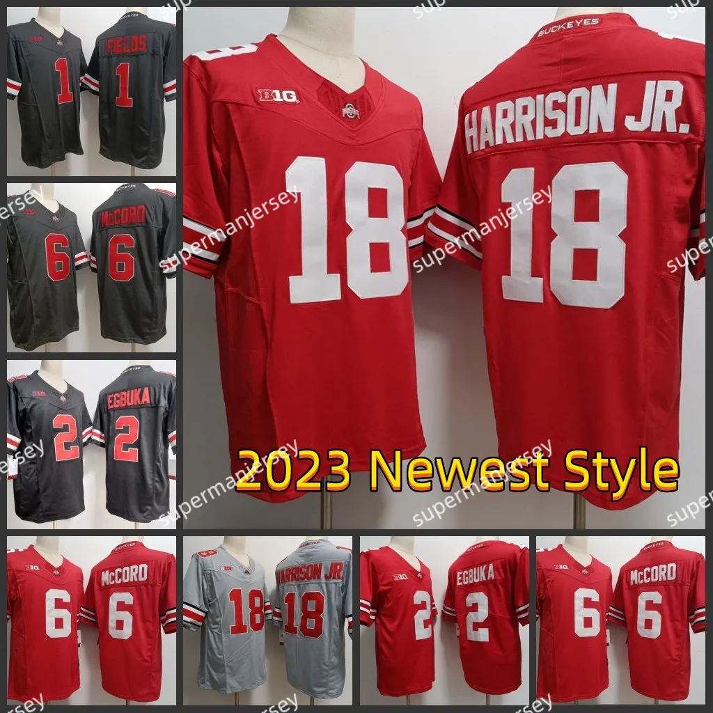 NCAA OSU Ohio State Buckeyes College-Footballtrikot NCAA Marvin Harrison Jr. Emeka Egbuka Kyle McCord Justin Fields TreVeyon 2023 Neuester Stil