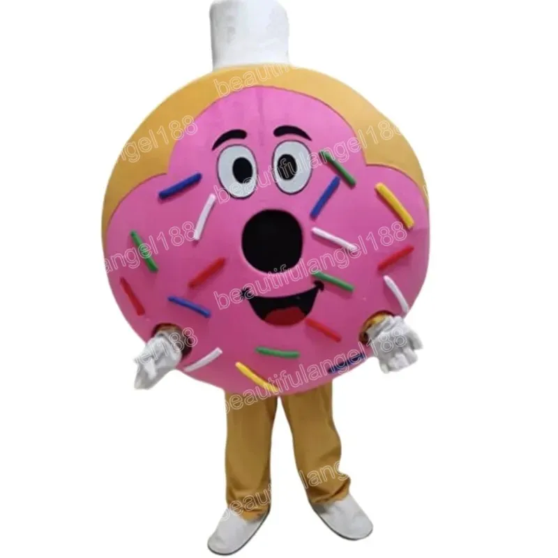 Costumes de mascotte de beignet d'Halloween de haute qualité Caractère de thème de dessin animé Carnaval Unisexe Adultes Taille Tenue de fête de Noël Costume pour hommes femmes