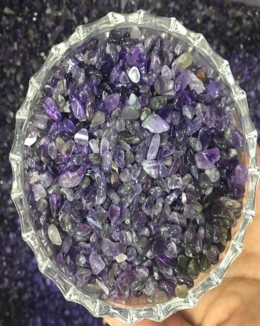 100g 천연 자수정 결정 자갈 자전거 amethystine quartz 생일 보석 수정 칩 치유 미네랄 geausing for decor1874790