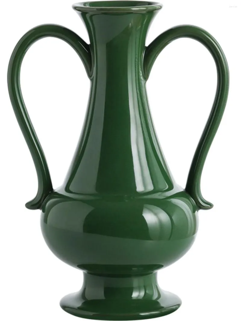 Vases Copenhague Light Luxury Rétro Français Vase à fleurs en céramique avec sens avancé Emerald Home TV Cabinet et salon d'affichage