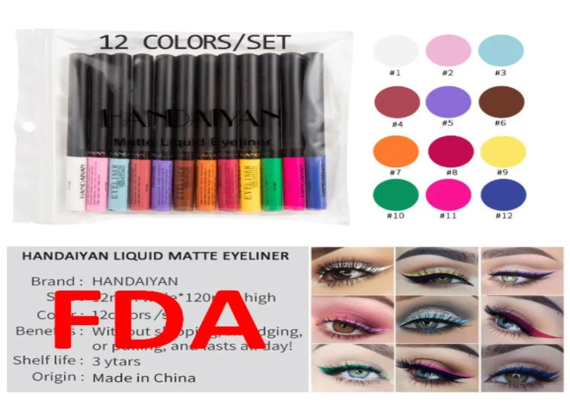 Matowy płynny eyeliner Show Spdoo 12 kolorów Wodoodporna Wysoka kolorowa kolorowa liniowca Pen BEA1598180650