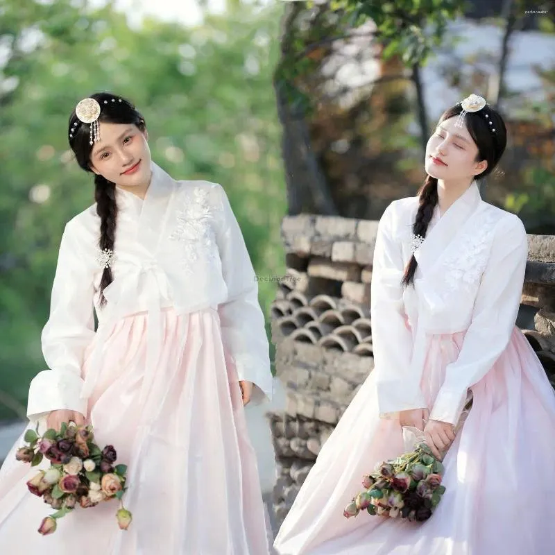 Ubranie etniczne 2023 Hanbok w stylu koreański tradycyjny wysokiej klasy damska sukienka pojemna kostium wróżka elegancka codzienna s689