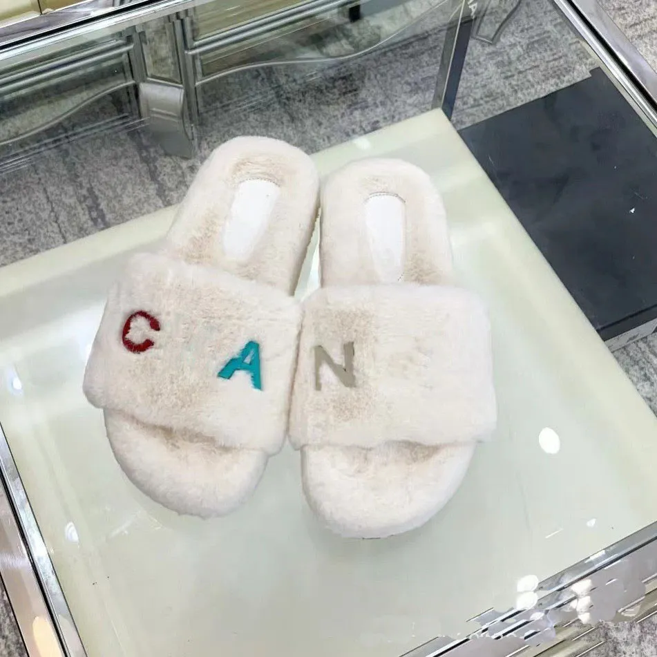 Warm Sheepskin Platform Slippers main image 0