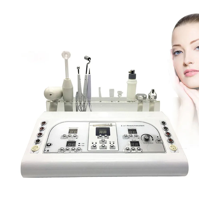 2024 8 In 1 Cautery Ultrasonic Vacuum Spray Galvanic Facial Machine Massager Facial Beauty Equipment For Salon