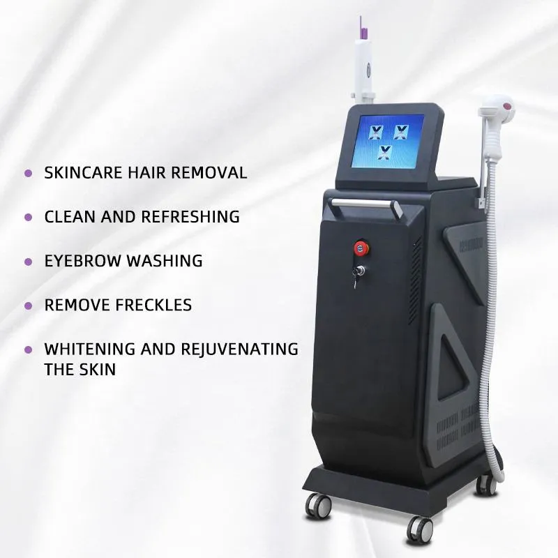 2 em 1 Pico Diodo Laser 755nm Picosecond Laser Tattoo Removal Diode Laser 808 Ice Painless Hair Removal Beauty Machine