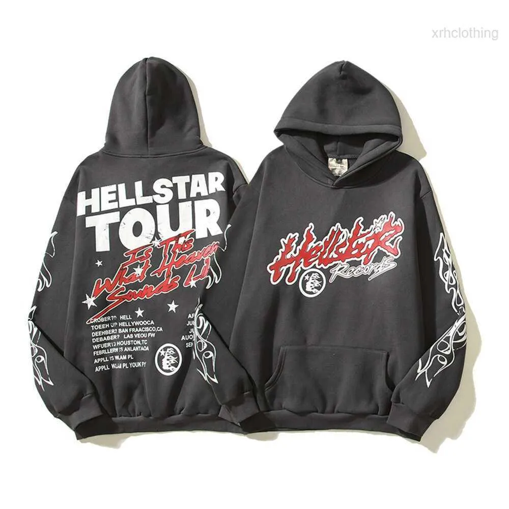 hellstar hoodie Sweatshirts Designer Pullover Spiderweb Star Flash Long Sleeve Street Hip-hop Blue Red Grey Black White Yoga Vintage Hoodioss