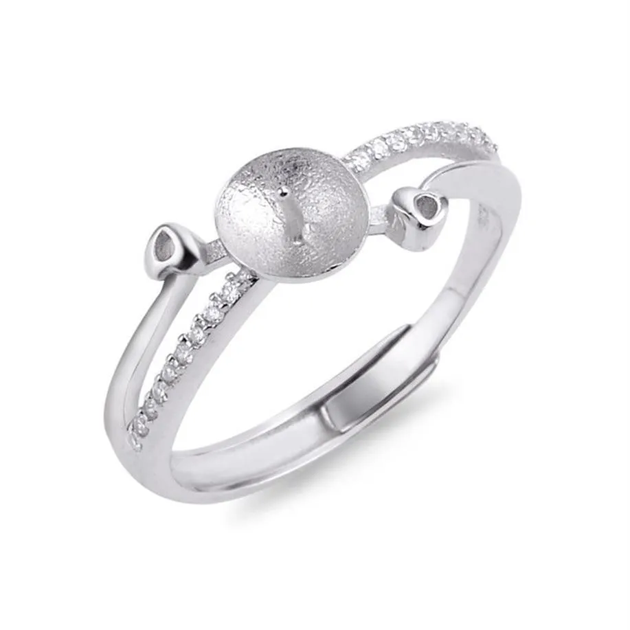 Wzory montażu pierścienia dla kobiet dla kobiet 925 Srebrny cyrkon pierścień