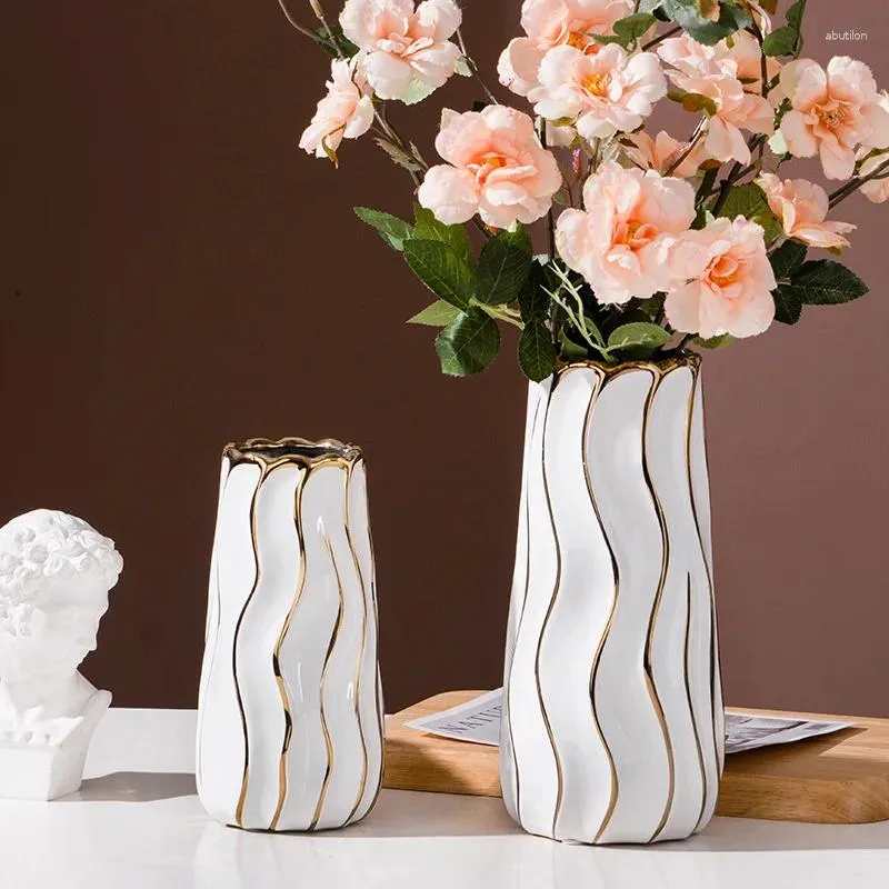 Vases Modern Minimalist White Ceramic Living Room Nordic Style Luxury Ikebana Vase En Ceramique Home Decoration WZ50HP