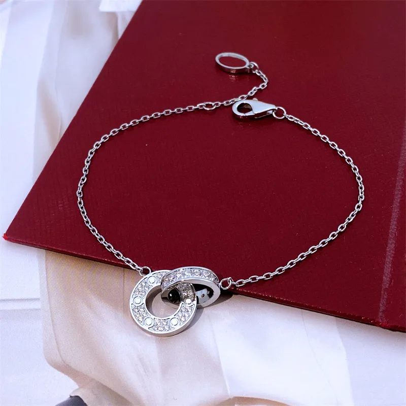 liefde schroefarmband diamanten armbanden designer sieraden voor vrouwen rose vergulde 18K kettingen dubbele ringen corss luxe sieraden ontwerpers feest verjaardagscadeau