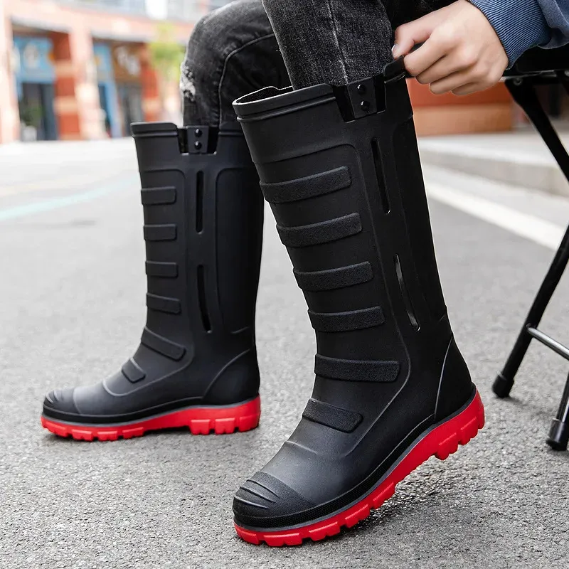 Buty deszczowe na zewnątrz buty dla pary wysokie deszcz buty wodoodporne galoshes mąż rybołówstwo ogród deszczowe kobiety mężczyźni gumowe buty 231030