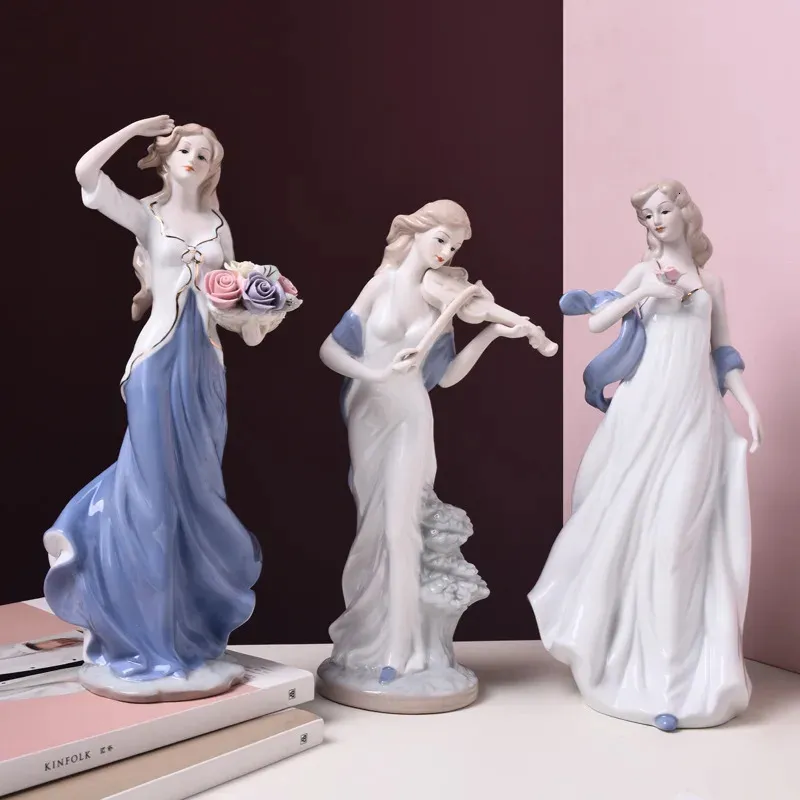 Oggetti decorativi Figurine Ceramica europea e americana Bellezza Decorazione della casa Soggiorno Camera da letto Porcellana Artigianato Statua Regalo di nozze 231030