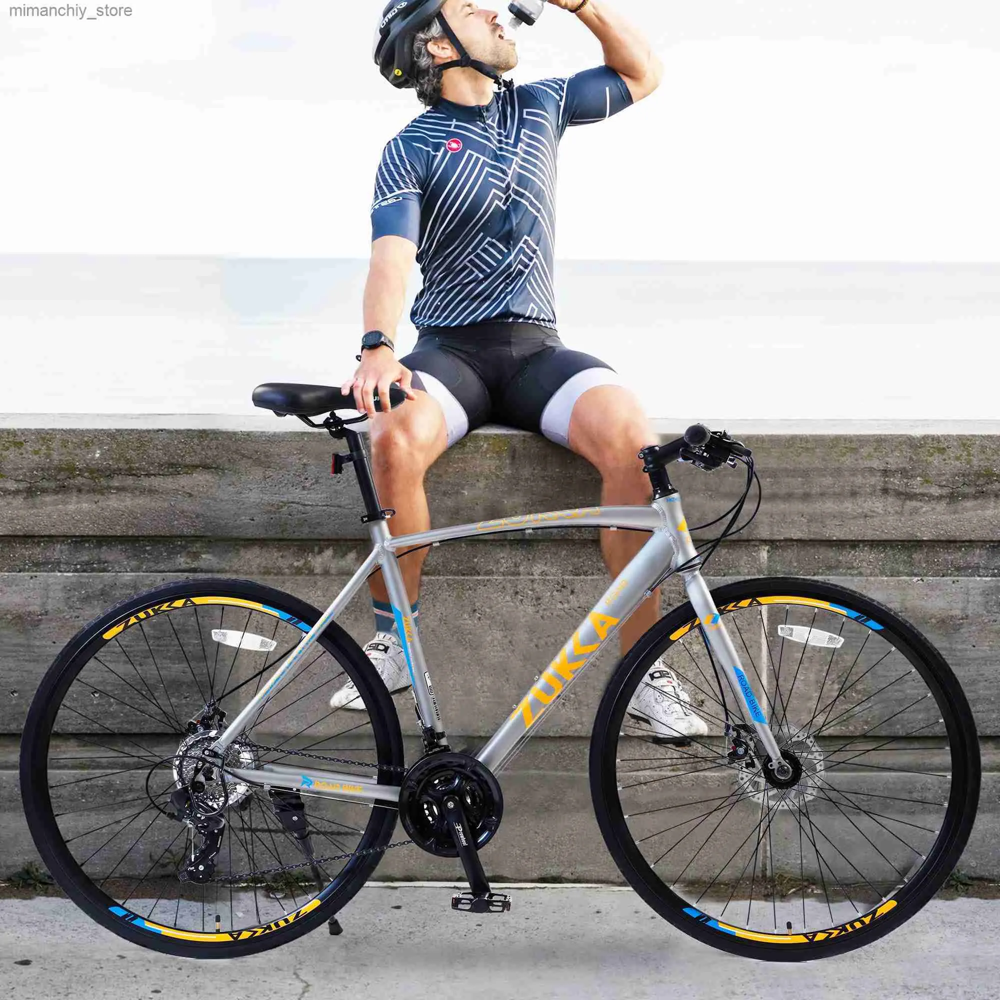 Cyklar 28 24 Speed ​​Hybrid Bike 700C Road Bikes For Men Women Adult MTB City Bicycle Commuter Bike With Double Disc Brake Q231030