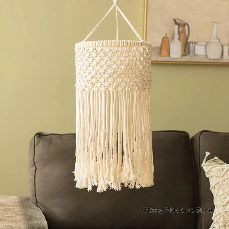 Tapestries Decorative Handmade Bohemian Macrame Lamps Chandeliers Lampshade Boho Mobile Nursery Home Decor