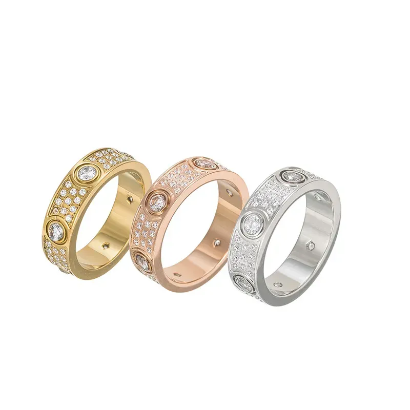 Originele mode Nieuwe Hoge Kwaliteit Vrouwen designer ring diamanten ring titanium ring, Klassieke Sieraden Mannen en Vrouwen liefde ring Valentijnsdag Geschenken Kerstmis met doos
