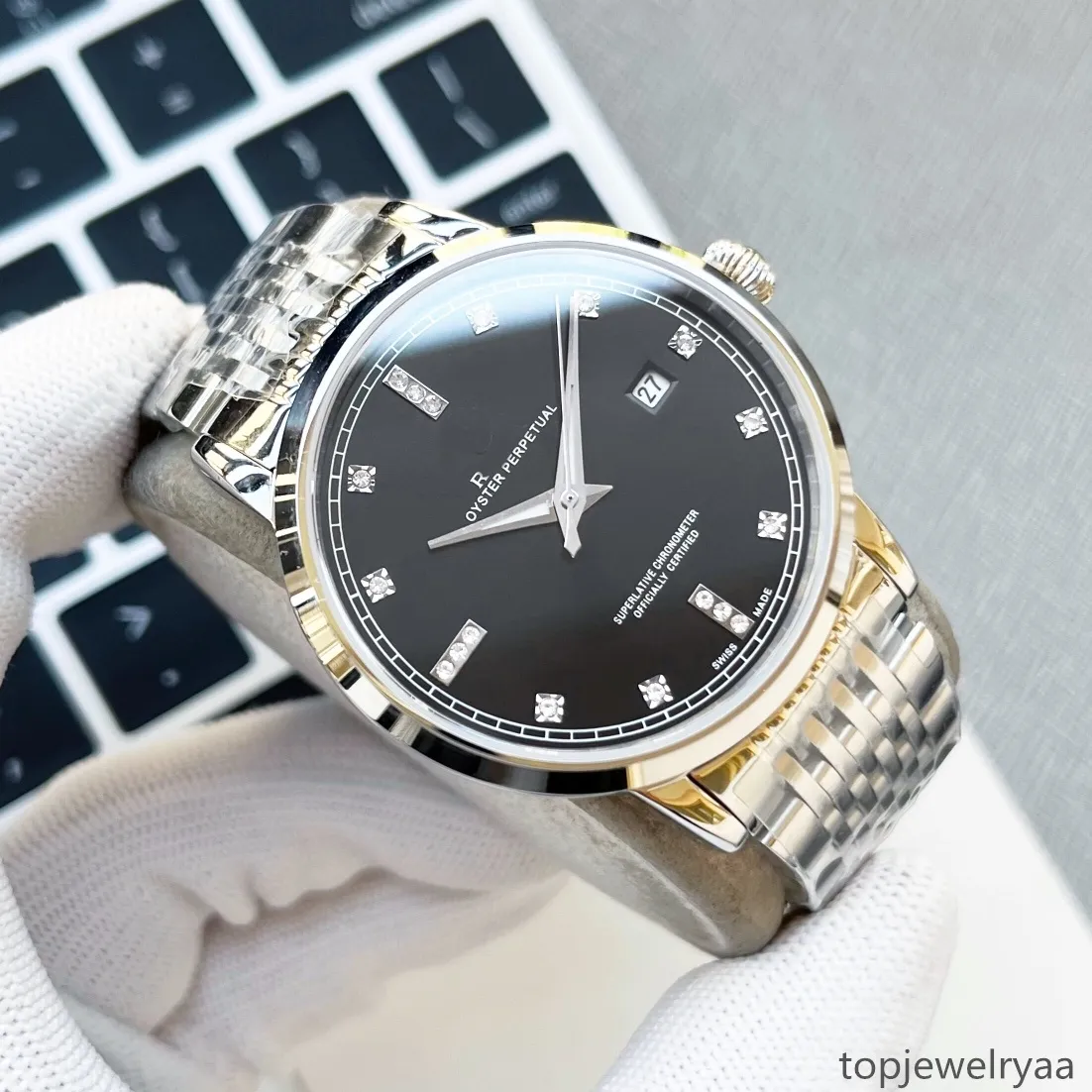 Projektantka męska ze zegarem z 316 najlepszymi stalowymi wypolerowanymi Perfect Luster Coun. Round's Watch 40 mln Damski zegarek dla kobiet Classic Series Mechanical Watch Miłośnicy