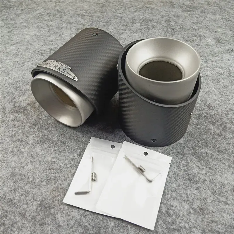 One PCS Car Exhaust Tail Pipes Carbon Fiber for Mini Cooper F54 F55 F56 F57 F60 R55 R56 R57 R58 R59 R60 R61