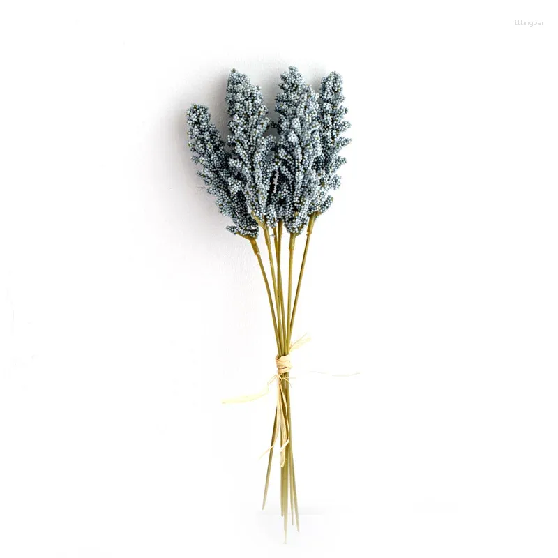 Fleurs décoratives 30 branches en plastique Grain Spike Bunch Faux décoration de la maison matériel de fleur de mariage Yonago Pographie accessoires Faux Bouquet