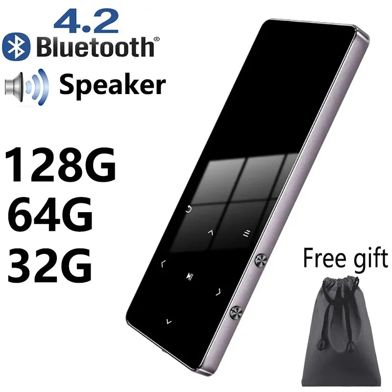 MP3 MP4 -spelare Original Metal Bluetooth Player 8GB 16GB 32GB 64GB Musik Touch Key FM Radio Video Play Ebook HiFi Walkman 231030