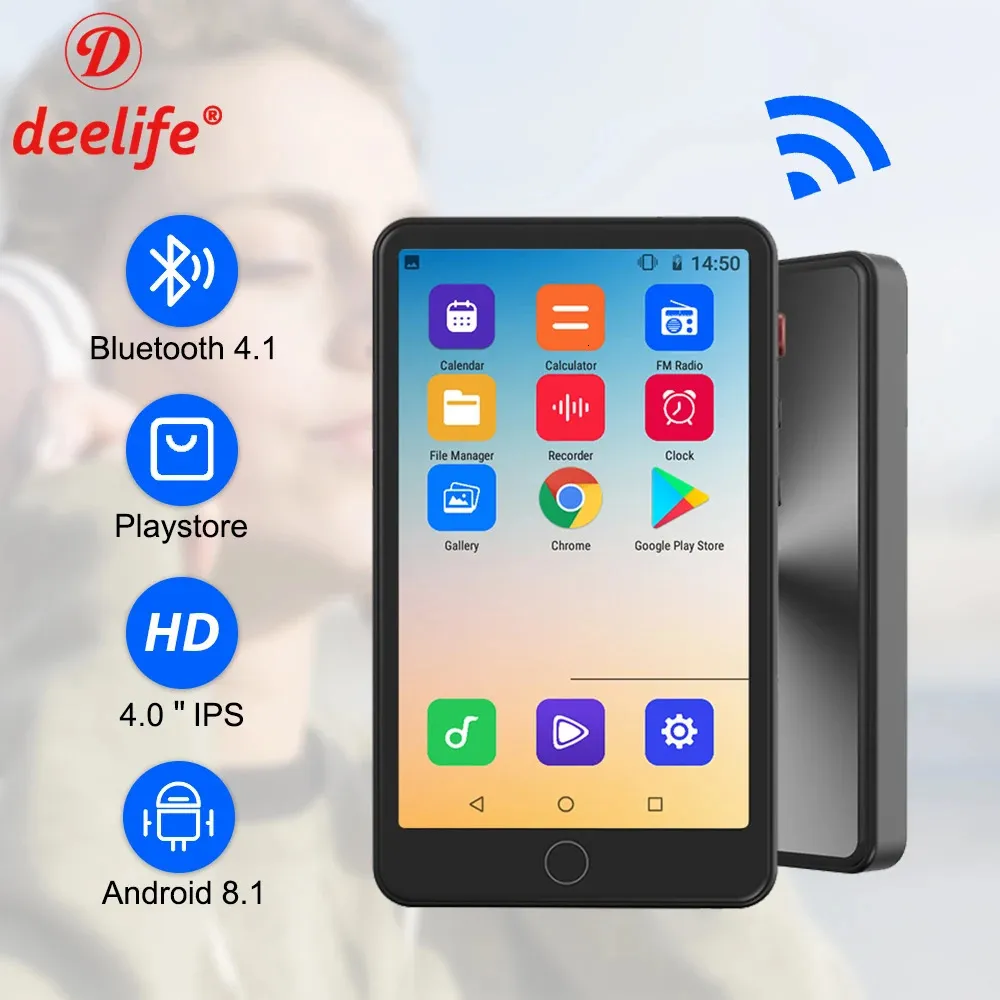 MP3 MP4 Oyuncular Wifi ve Bluetooth tam dokunmatik ekranlı Android MP 4 Müzik Oyunu İbranice 231030