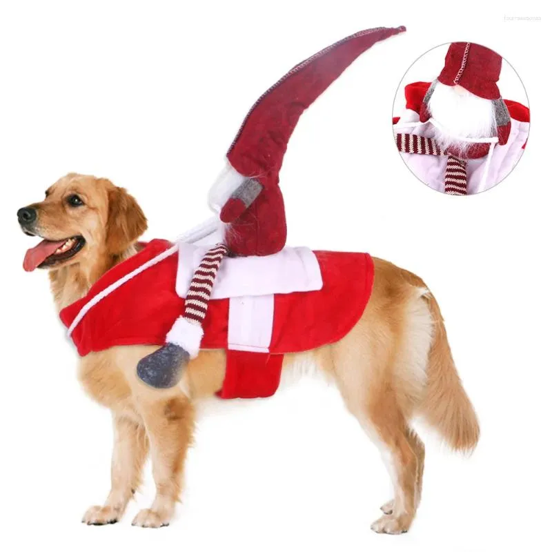 Dog Apparel Cute Costume Horse Riding Pet Clothes Christmas Carnival Coat Xmas Jacket Festival Clothing For Golden Retriever Labrador