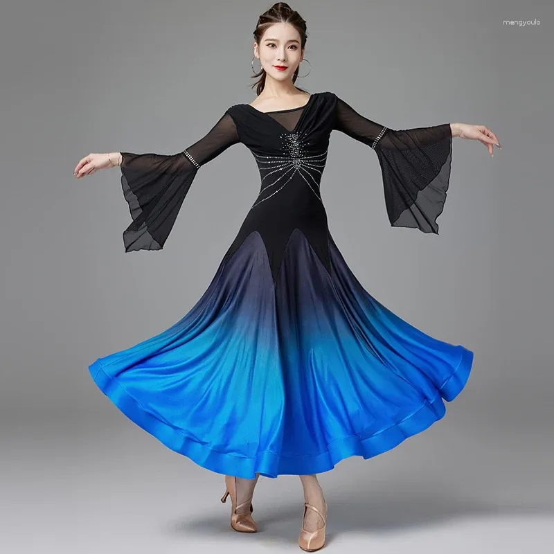 Stage Wear 2023 Robe de danse de salon moderne Dancewear élégant Tango Waltz danse vêtements adultes femmes compétition DL10817